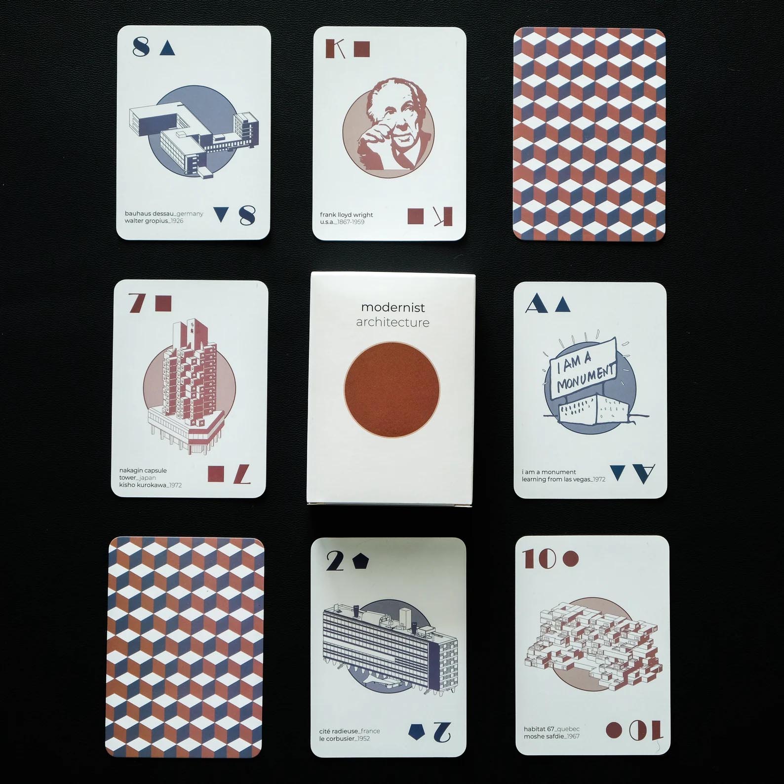 Modern Gift Ideas - Modernist Architecture playing cards.