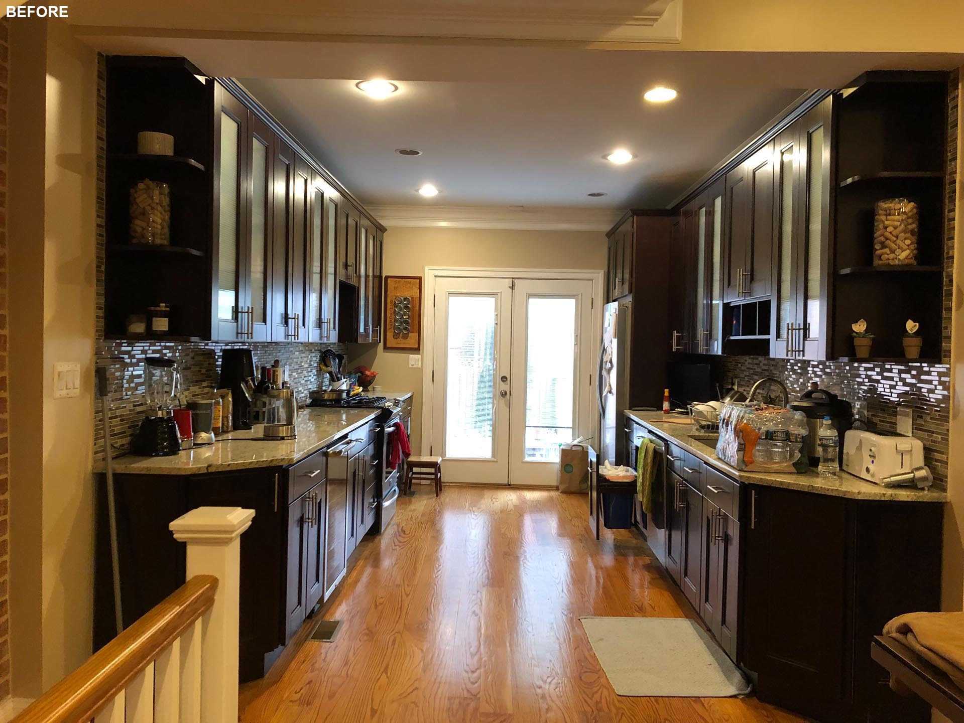 The before photos of a kitchen remodel.