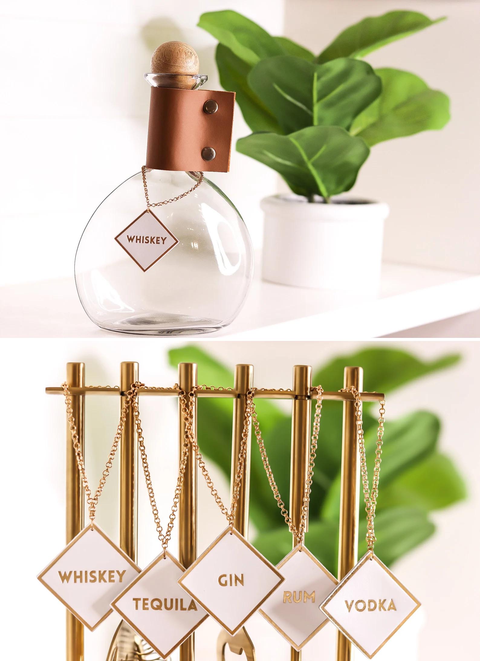 Modern Gift Ideas - Mixology Decanter Bar Tags.