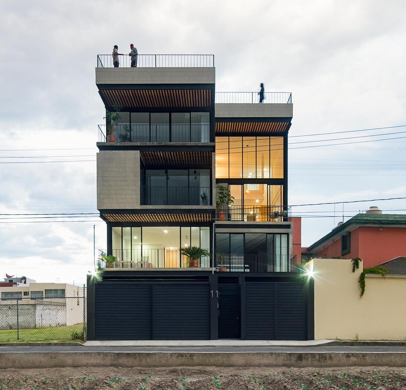 A modern and small apartment building.