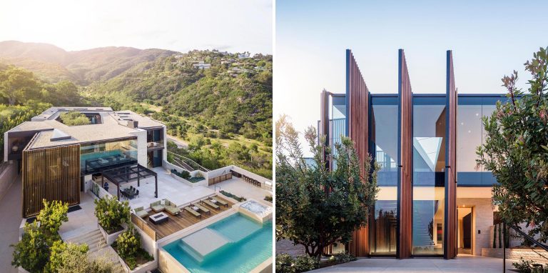 Large Wood Screens Were Designed To Protect The Windows On This Home In California