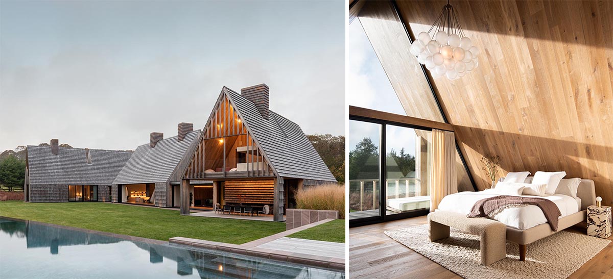 Weathered Wood Shingles Cover The Exterior Of This New Home In New York