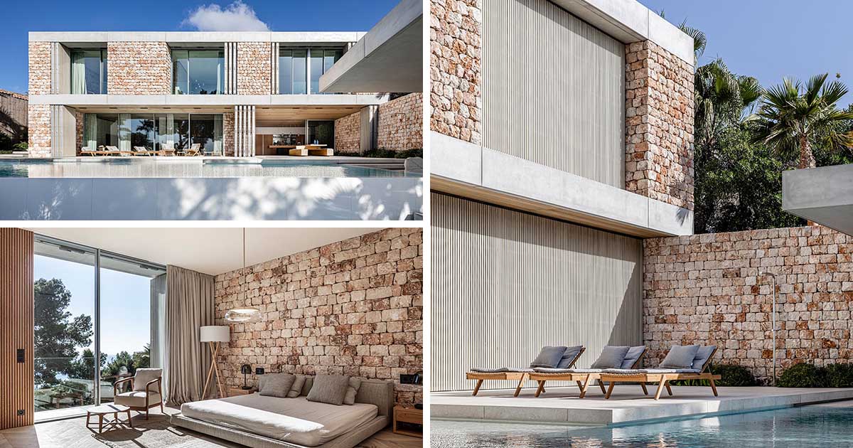 Stone Walls And Wood Shutters Are Key Design Elements Of This Home In Spain