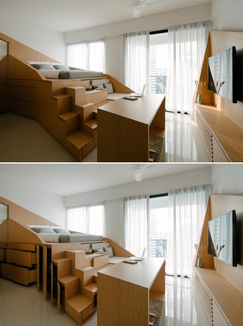 Before + After - A Small Apartment Transformed With A Loft Bed That ...