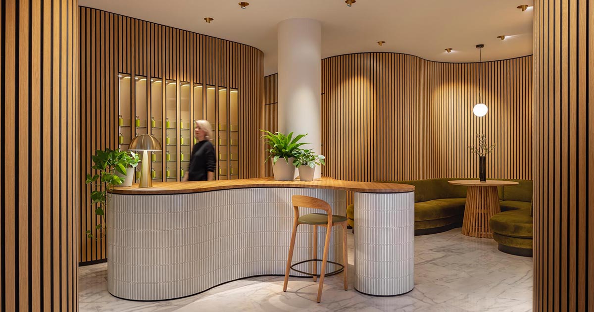 Undulating Wood Walls Create A Sense Of Calm Inside This Massage Boutique