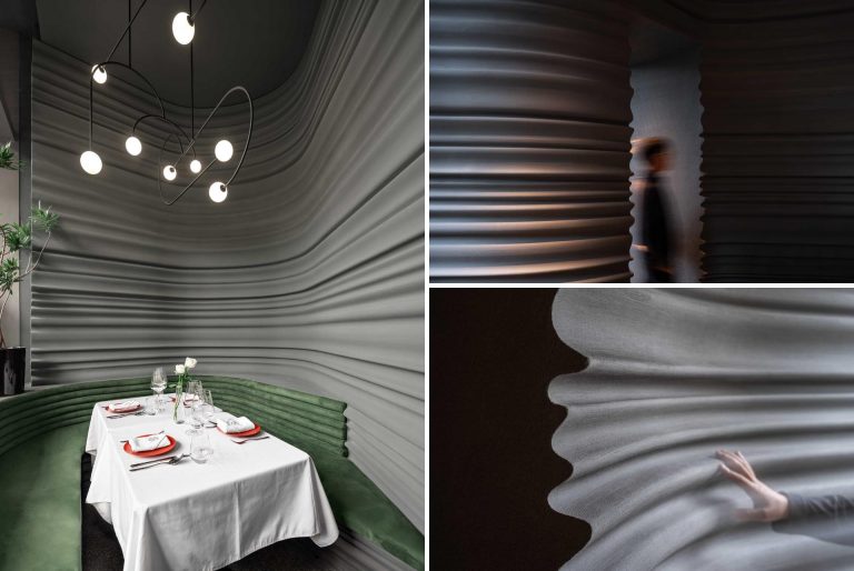 The Sculptural Walls In This Restaurant Were Inspired By Painting Brushstrokes