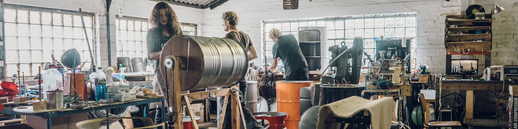 A design studio that makes furniture from oil barrels.