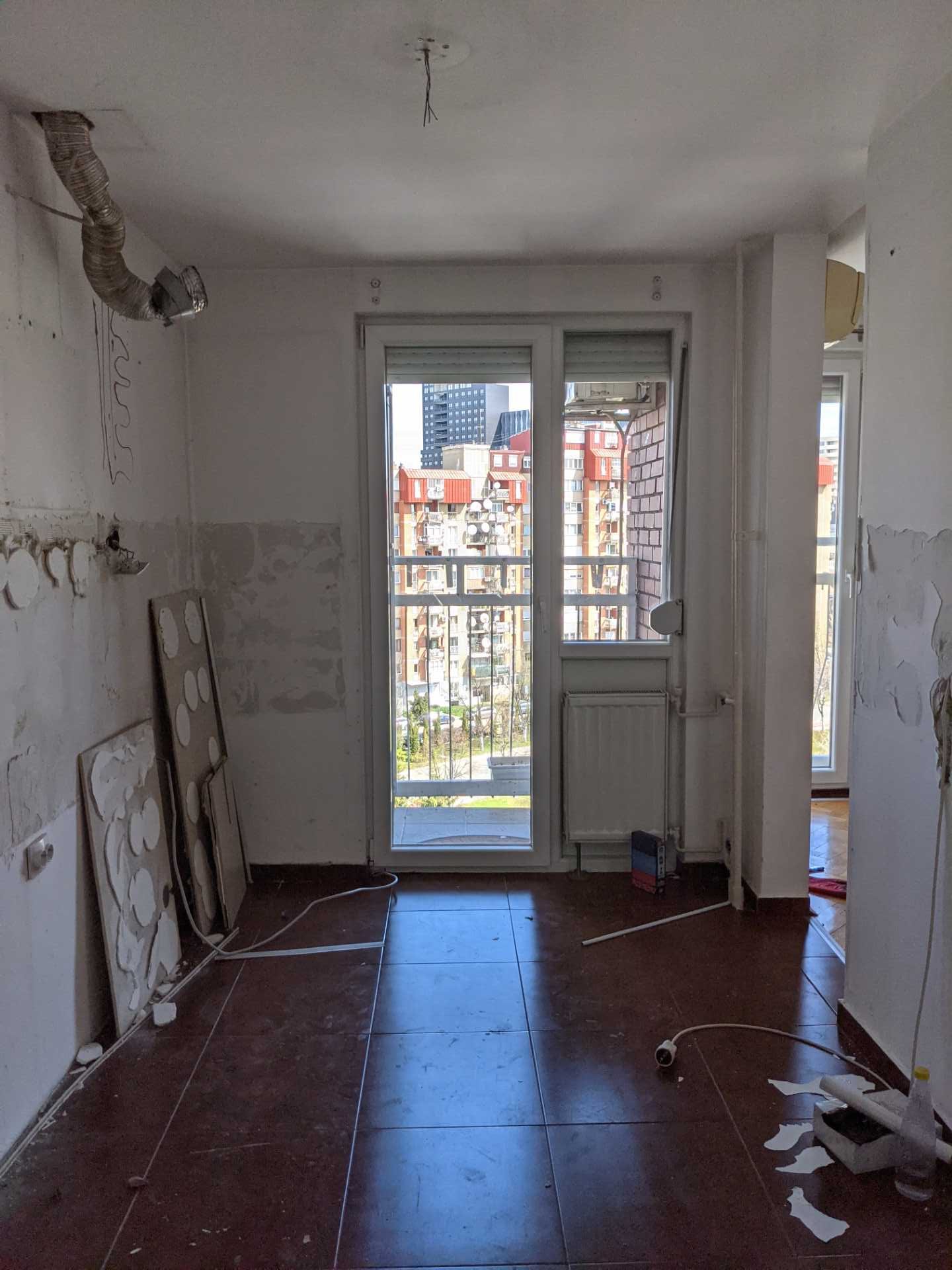 BEFORE - An apartment was completely gutted before being transformed into an apartment full of color.