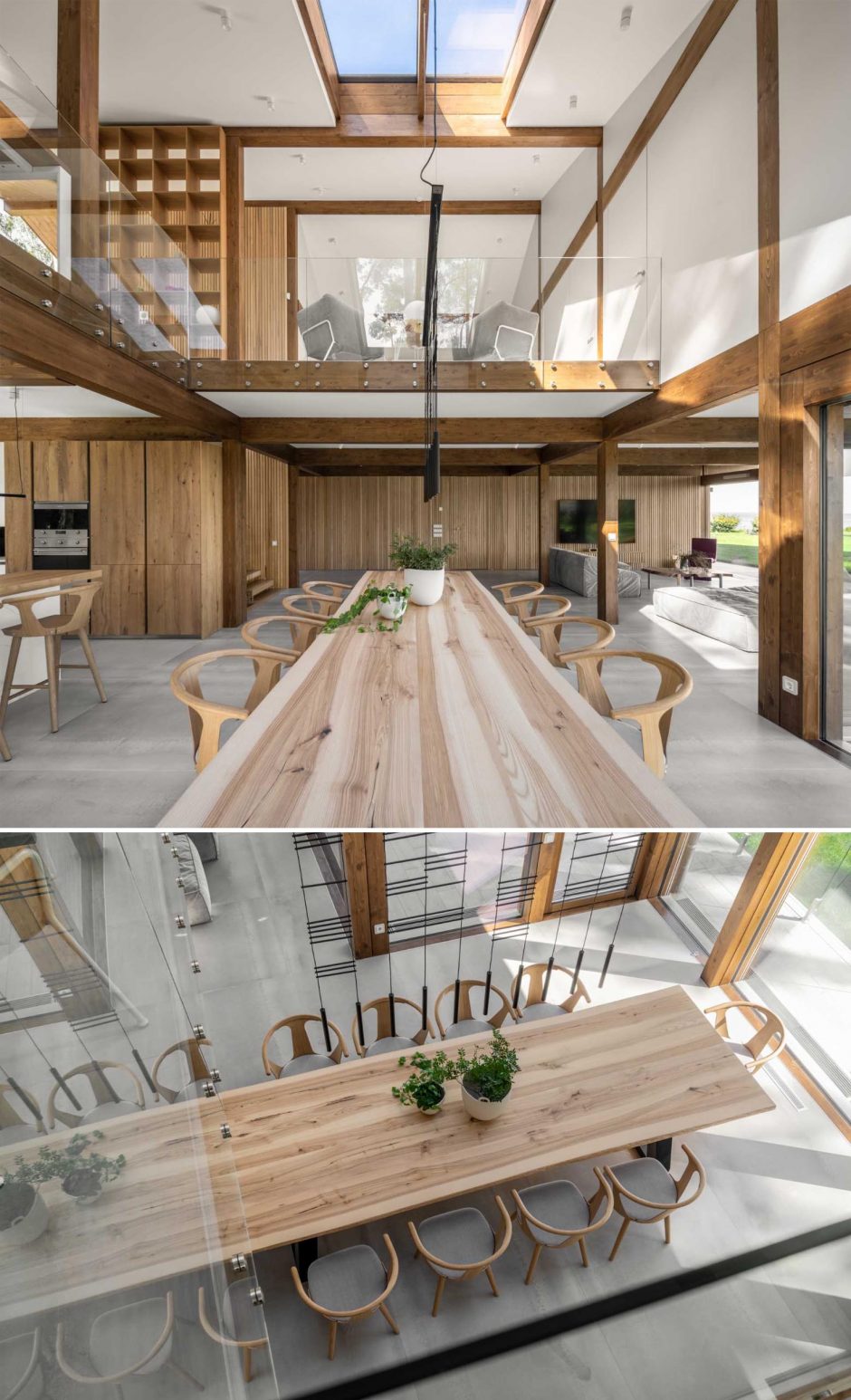 The Post And Beam Wood Structure Is On Display Throughout This Home