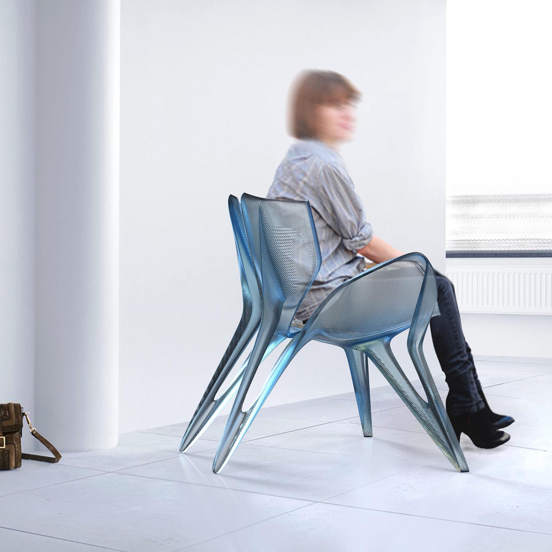 A modern and sculptural chair design.