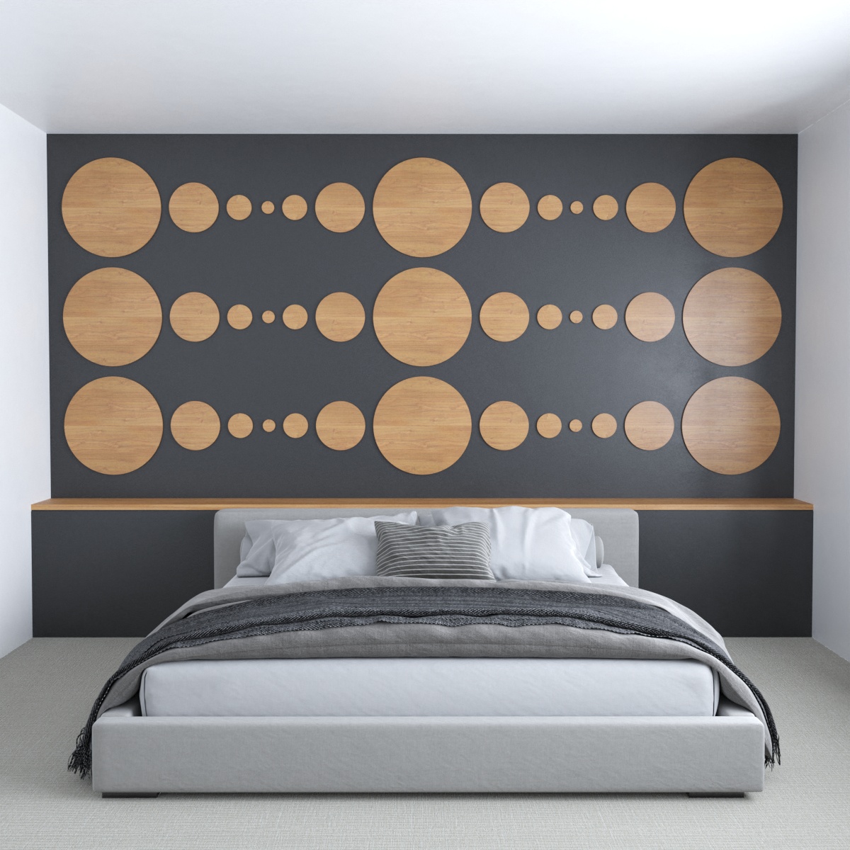 Using simple circles made from wood, you can get creative to combine them into an eye-catching design.