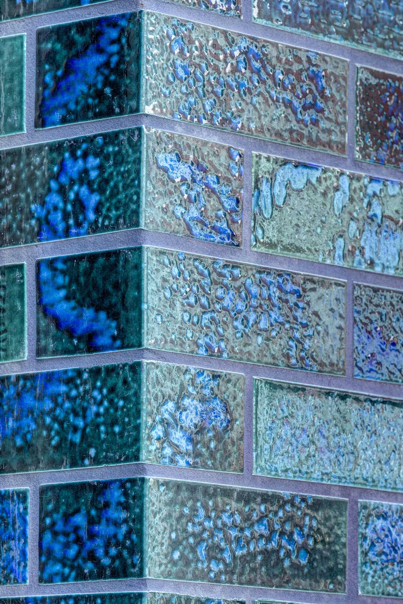 Aquamarine glazed bricks.