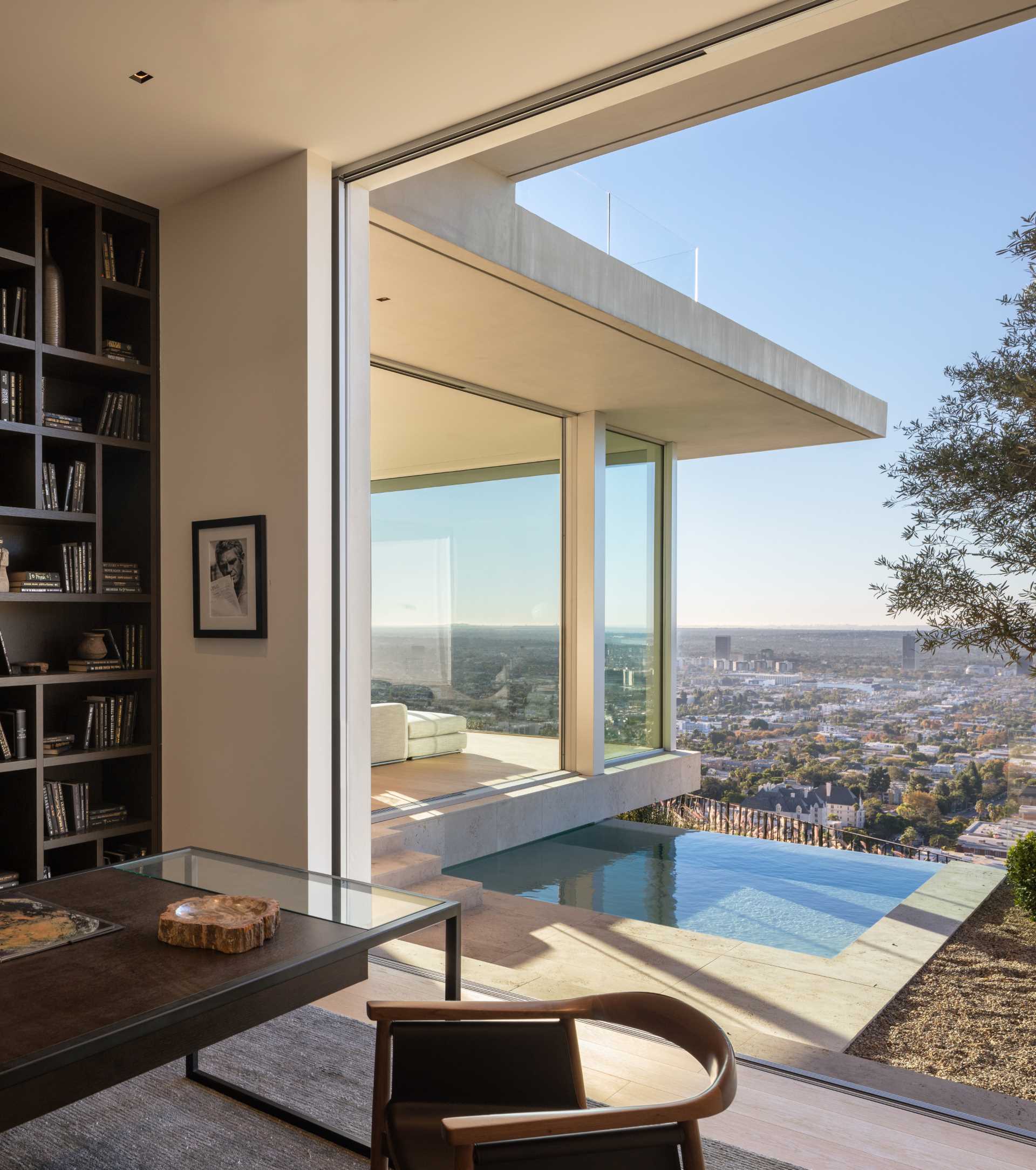 A modern home office filled with natural light.