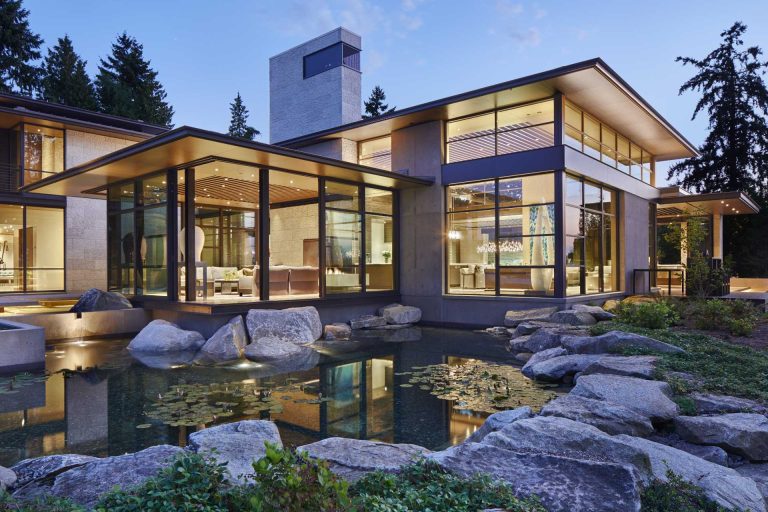 Water Flows All Around This Lakeside Home