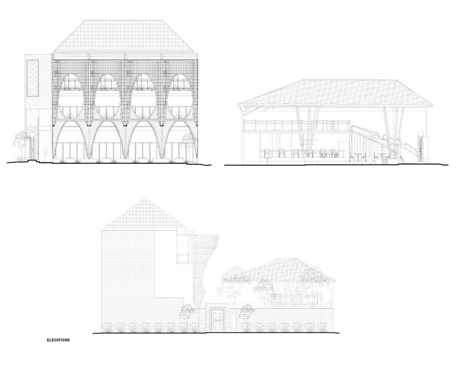 The elevations for a micro-living property.