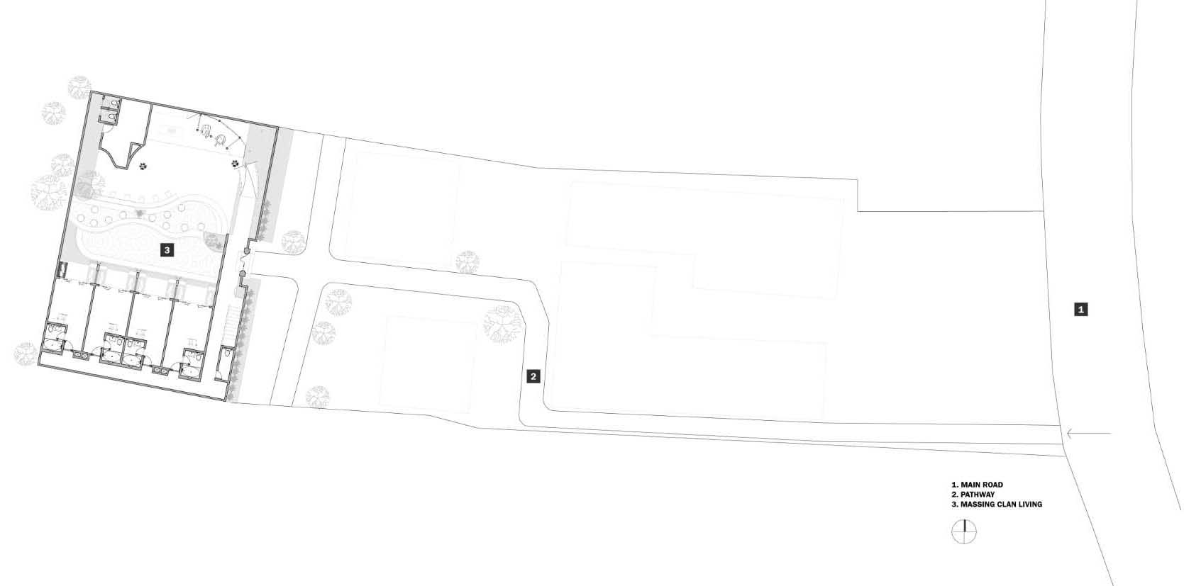 The site plan for a micro-living property.