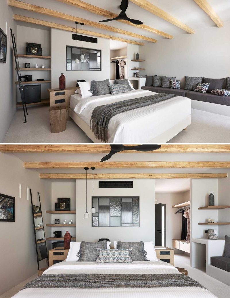 Placing The Desk Behind The Bed Creates A Workspace And Headboard