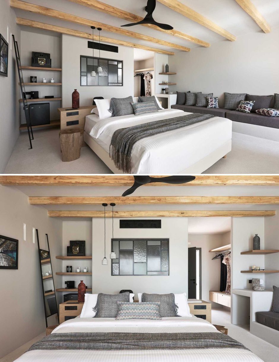 Placing The Desk Behind The Bed Creates A Workspace And Headboard