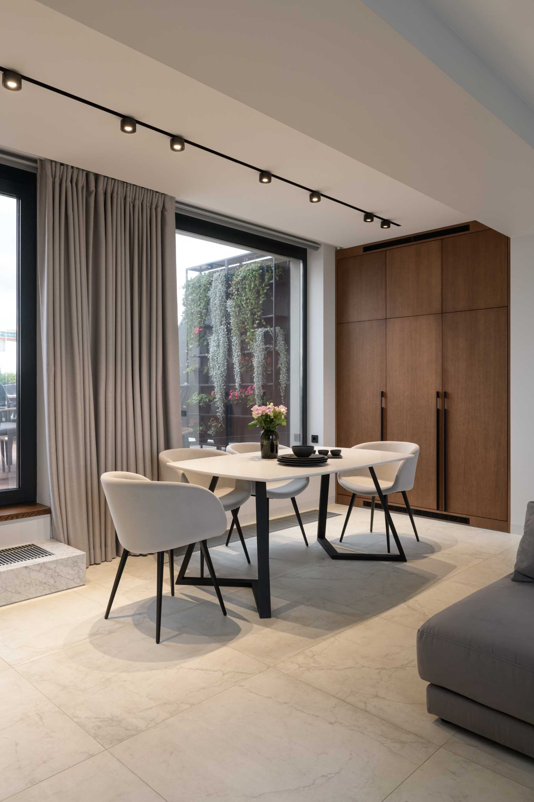 A modern open plan dining area.