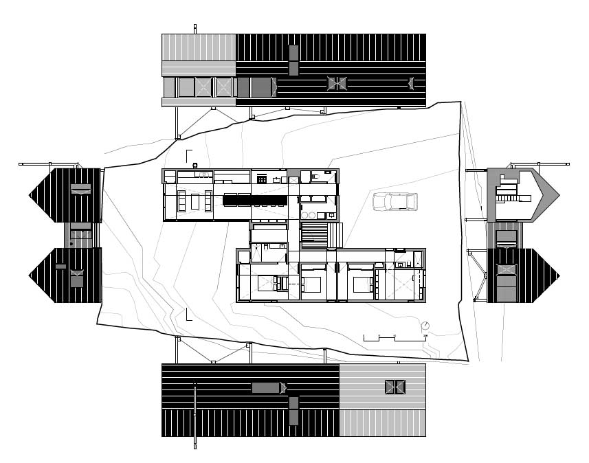 The floorplan / layout of a modern house.