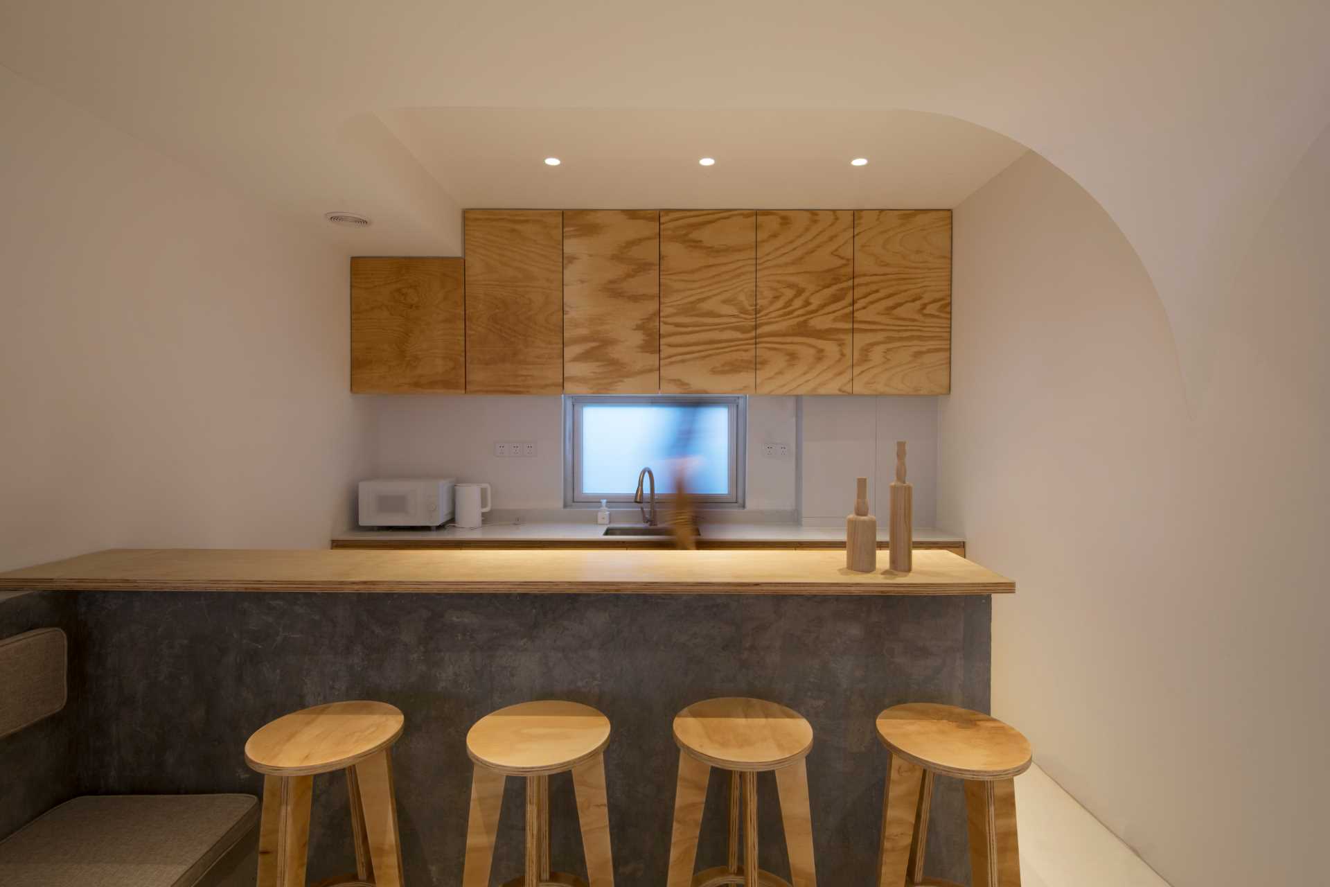 The small kitchen of a small boutique hotel.