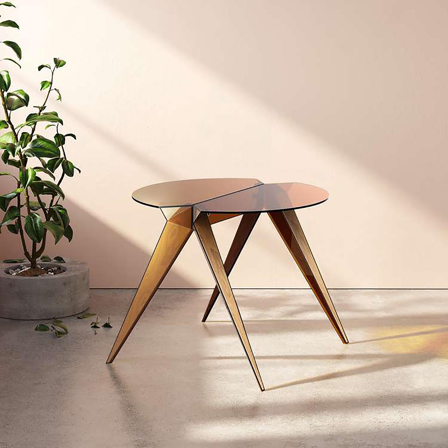 Lotus Leaf End Table by Zi bin Zhu