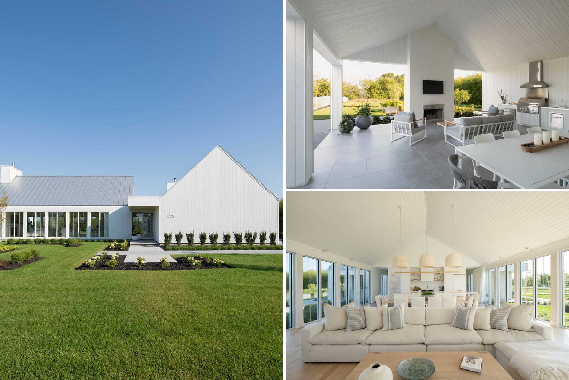 A contemporary house with a white exterior and matching interior.