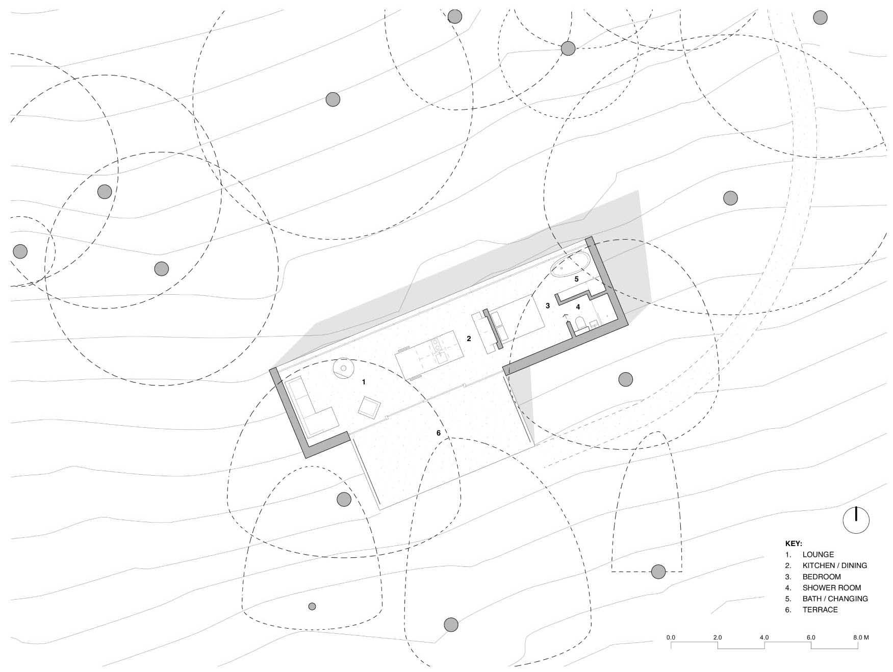 The floor plan of a small home.