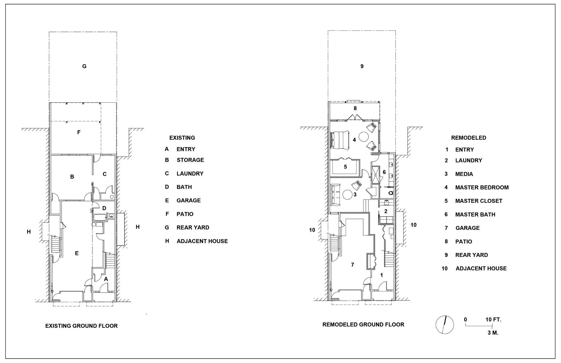 The floor plans of a remodeled home.