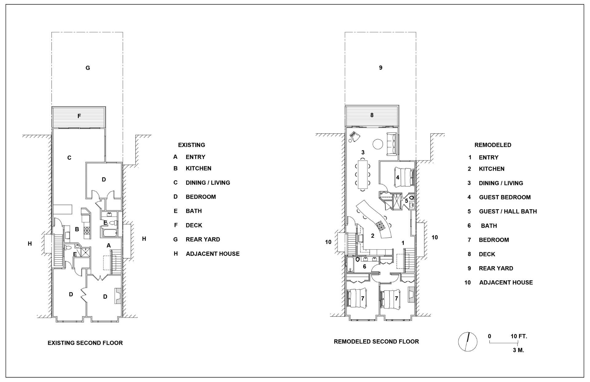 The floor plans of a remodeled home.