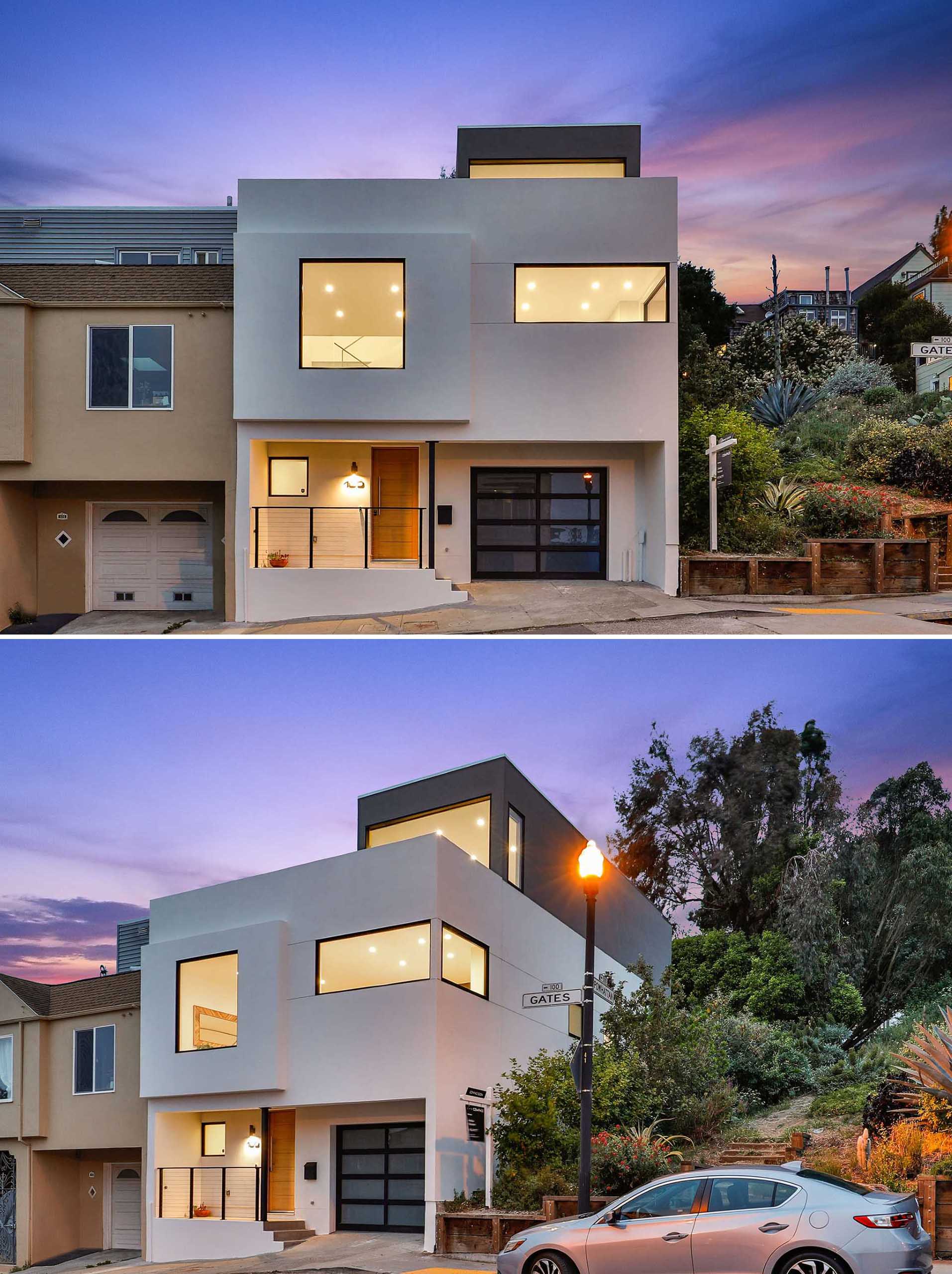 A renovated home includes a new third-floor cantilevered off the back, adding nearly 900 sqft of space.