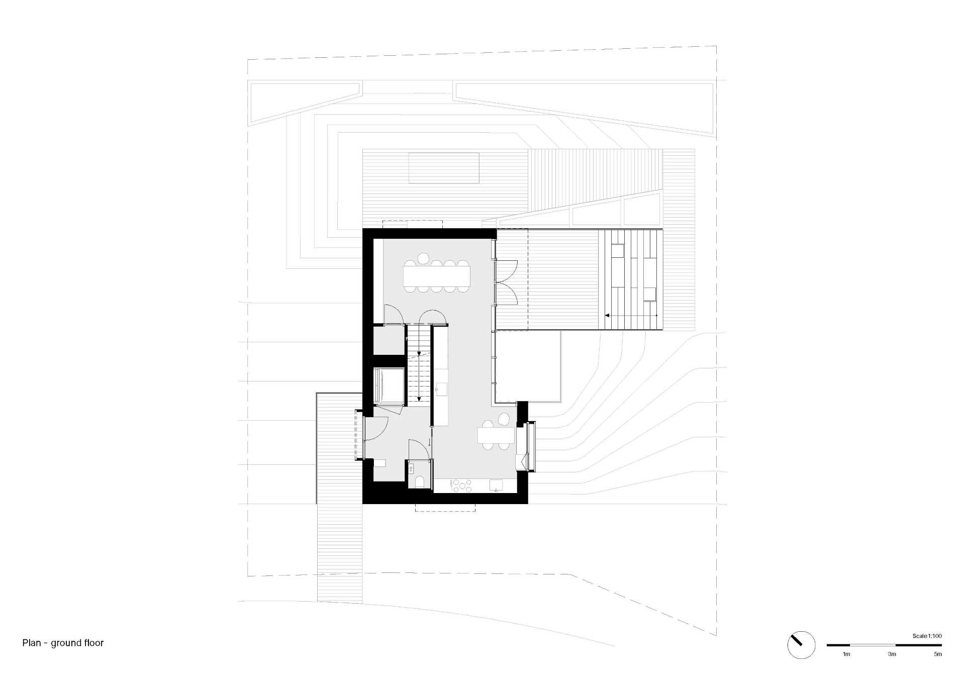 The ground floor plan of a modern house.