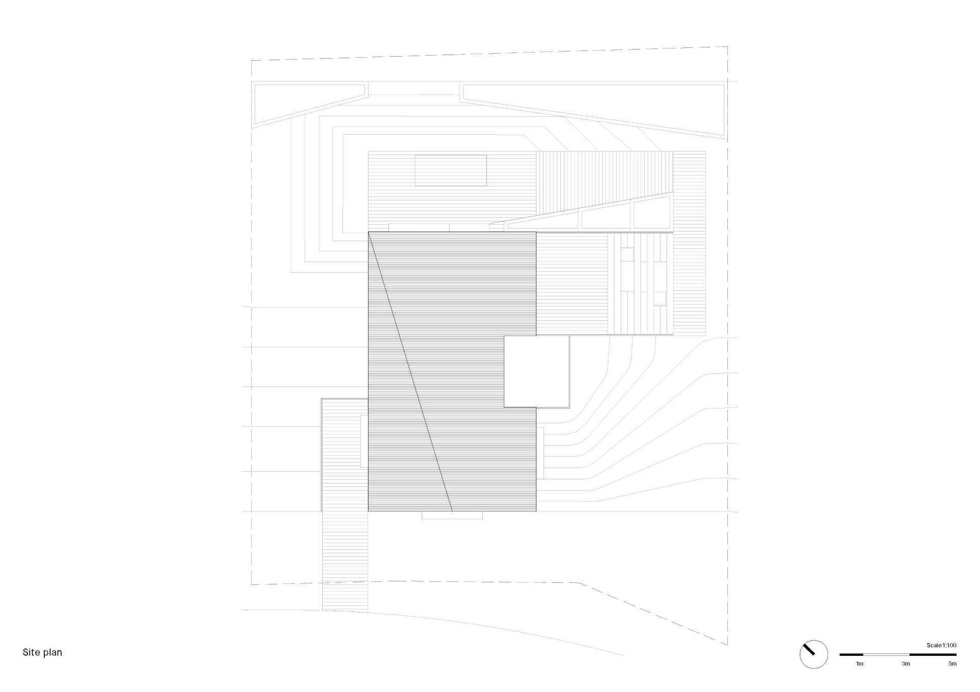 The site plan of a modern house.