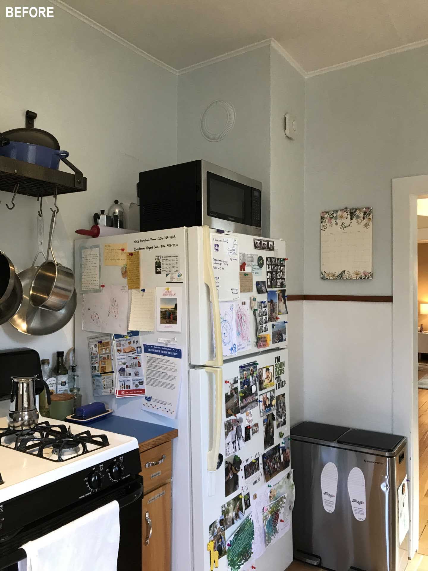 The 'before' photo of a remodeled kitchen.