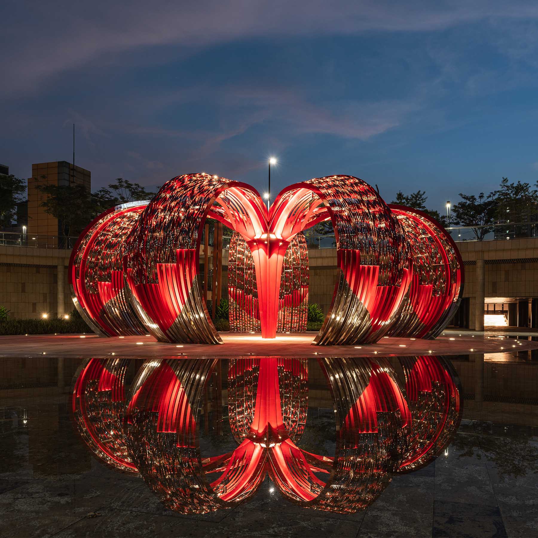 Flaming Bloom Art Gazebo by Wendi Wu