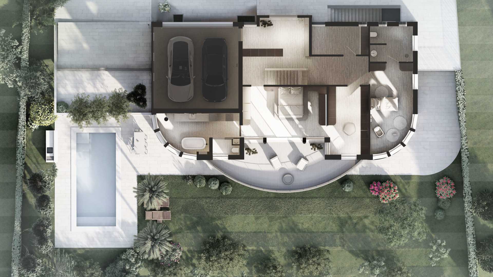 The floor plan of a modern home.