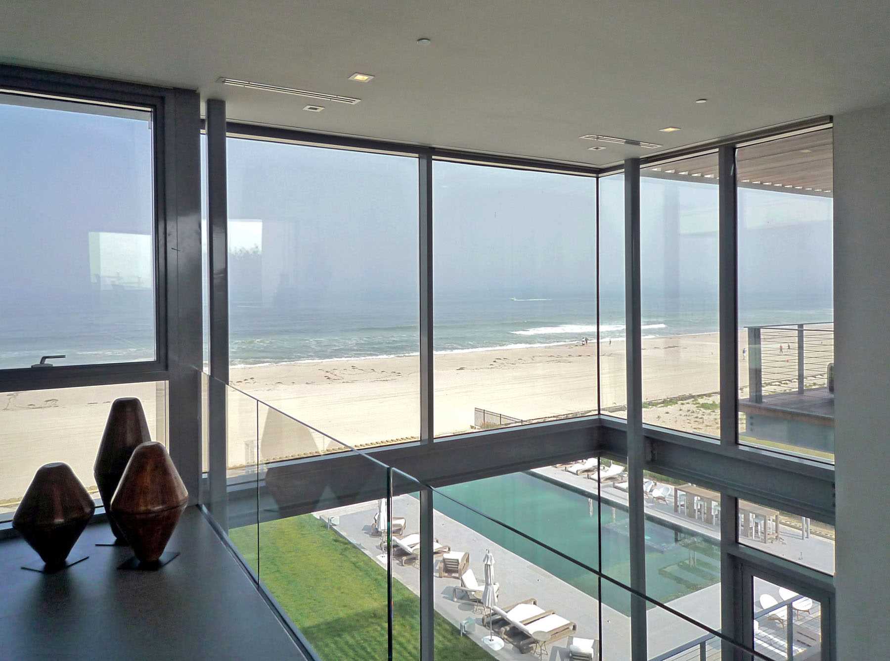 A modern hurricane-proof house with missile?impact windows that can resist 150 mph winds.
