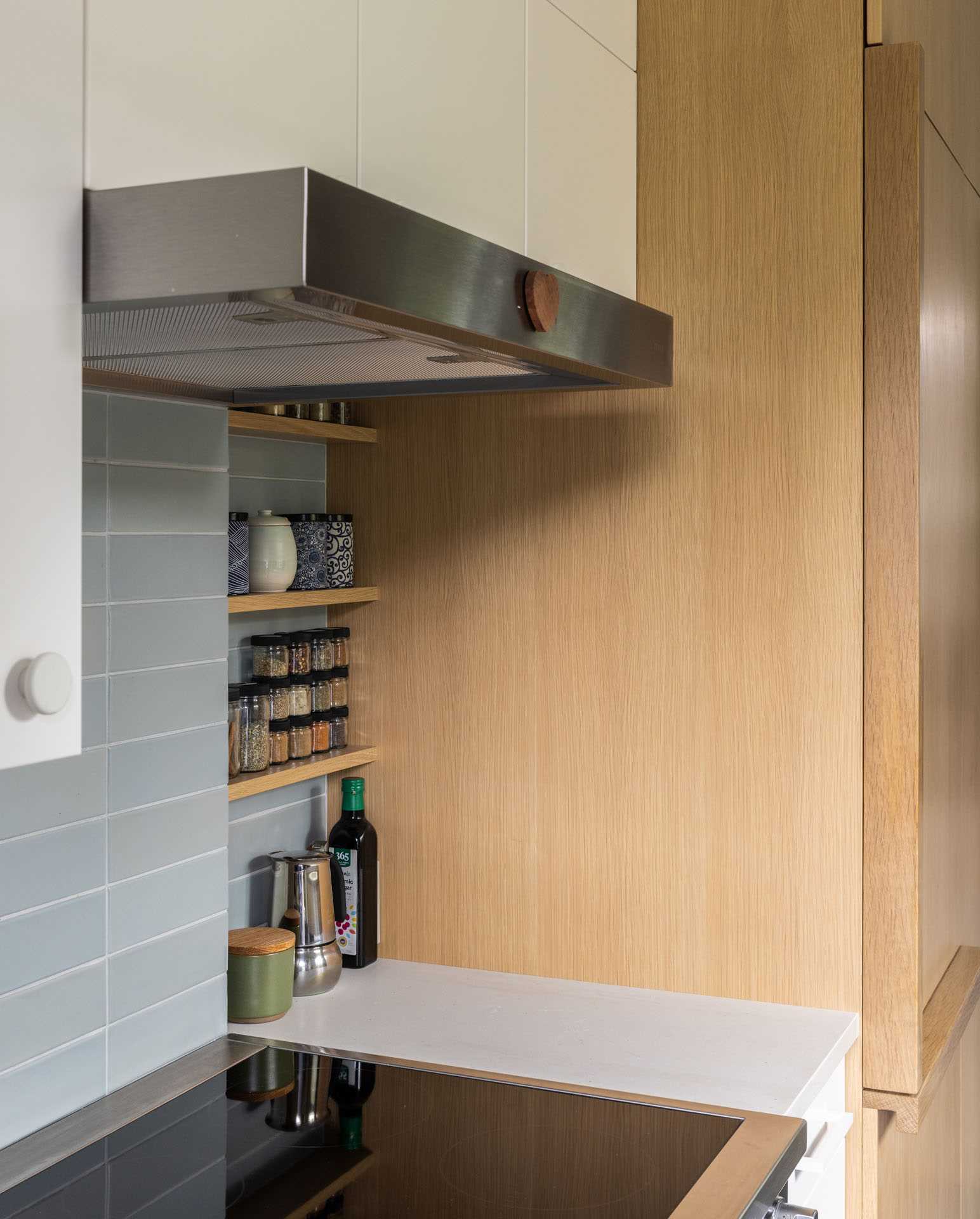 A modern kitchen with a simple and neutral colour palette.