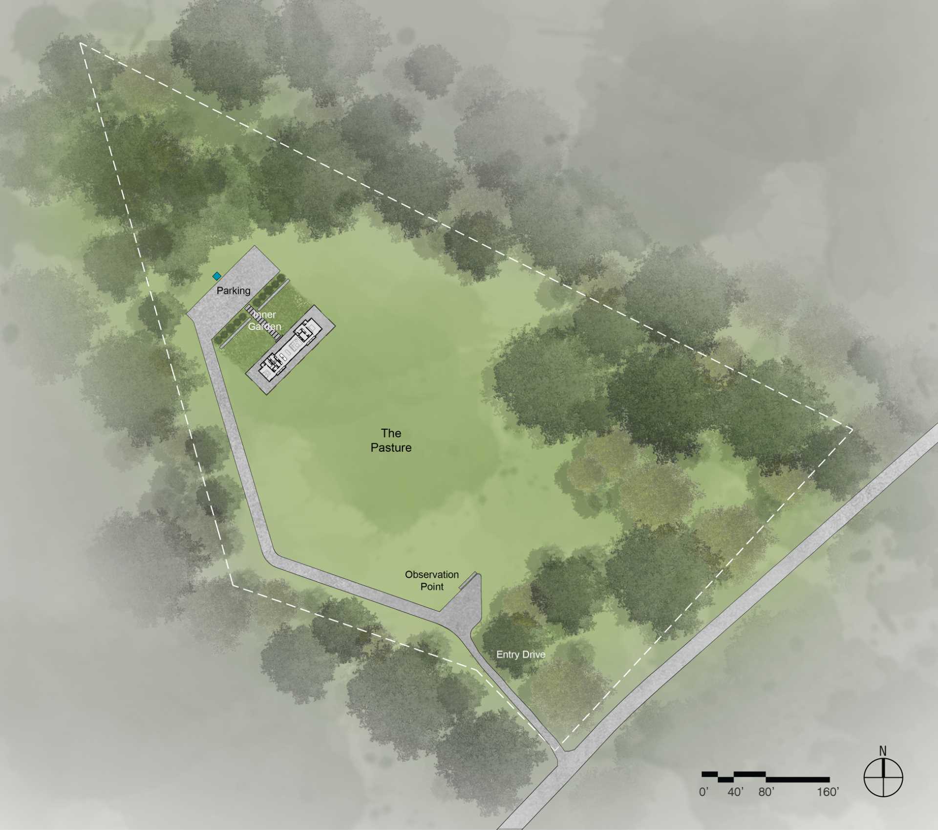 The site plan of a modern single-storey home.