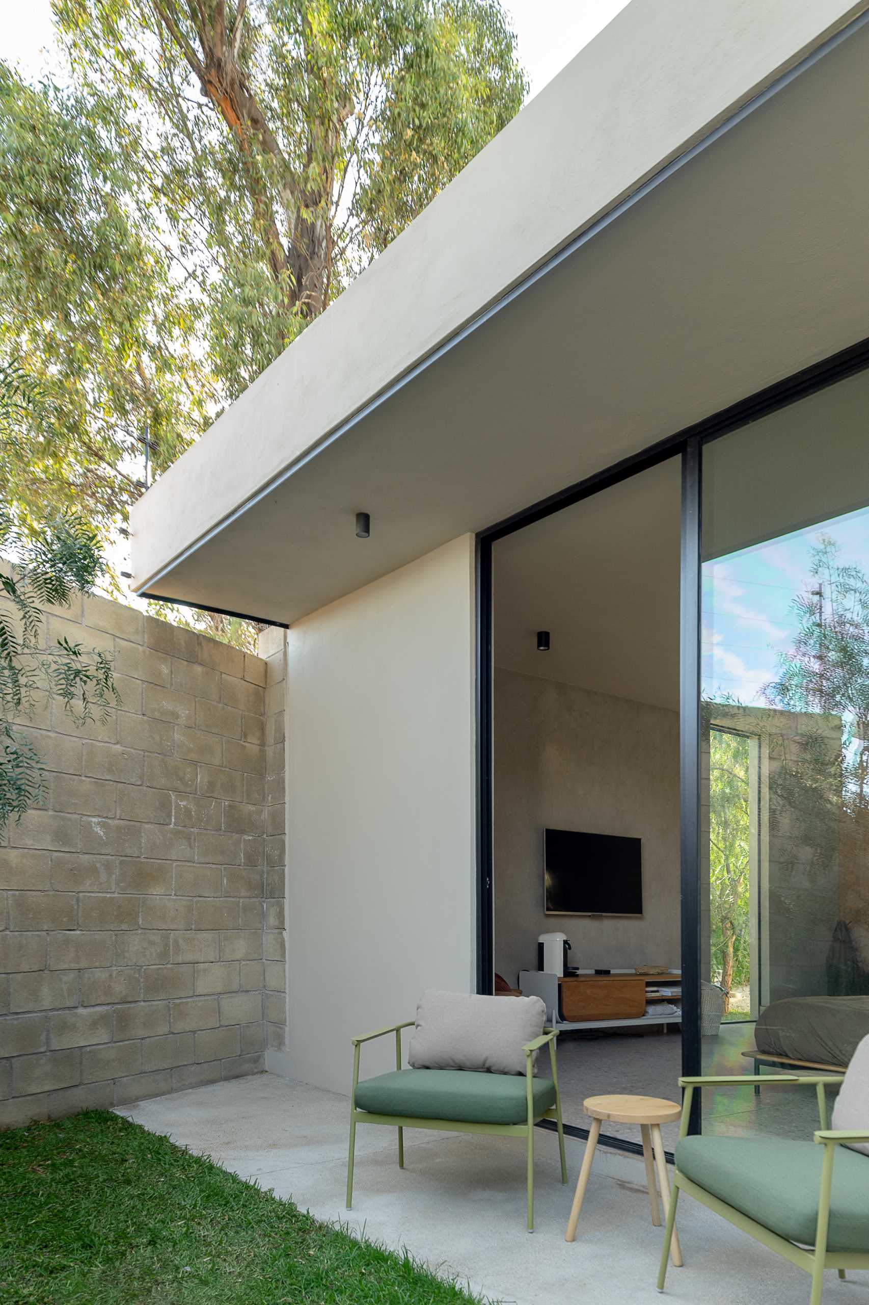 A small patio off the primary bedroom.