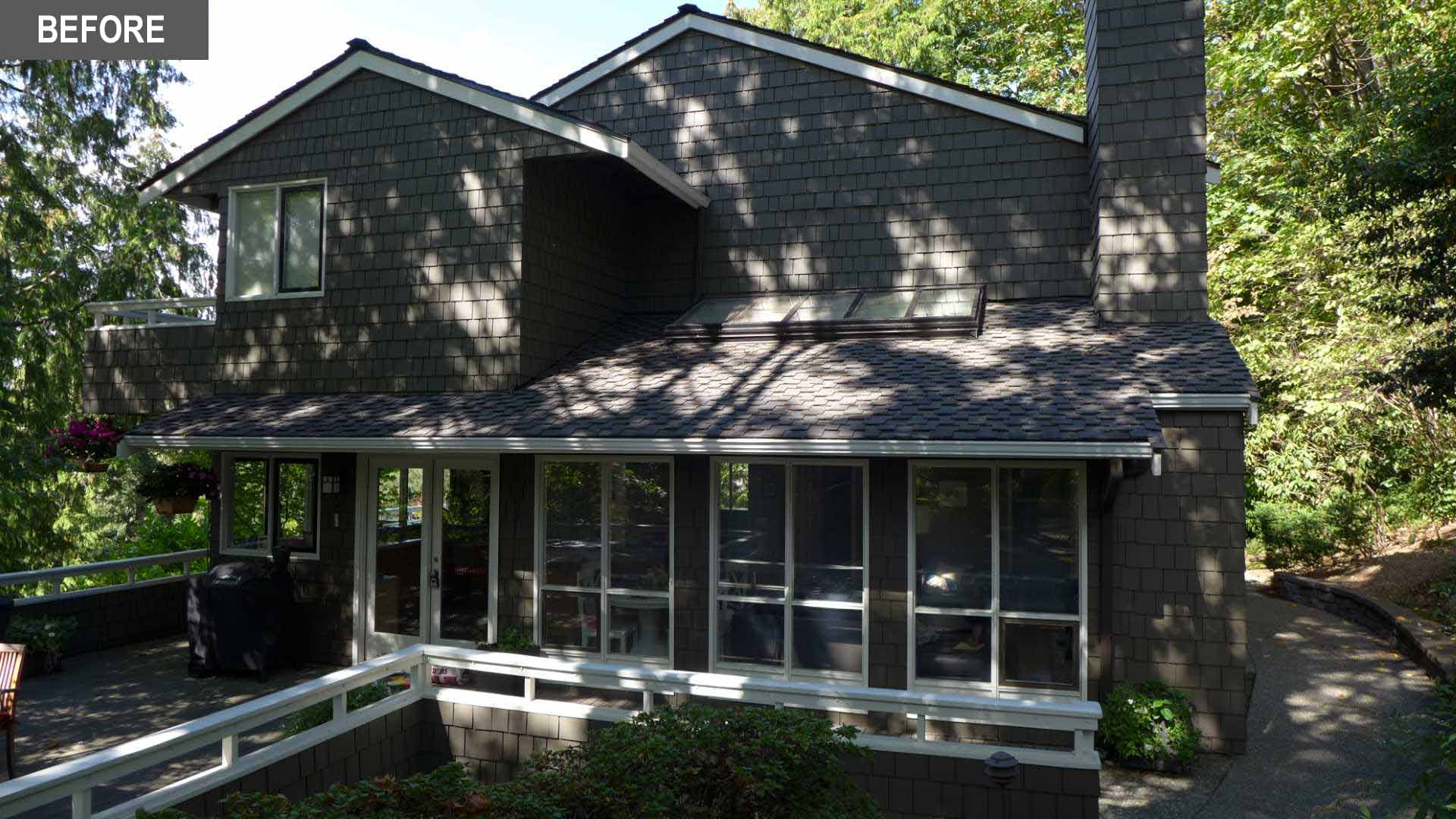 BEFORE - The contemporary remodel of a 1970s home included an updated exterior and interior.