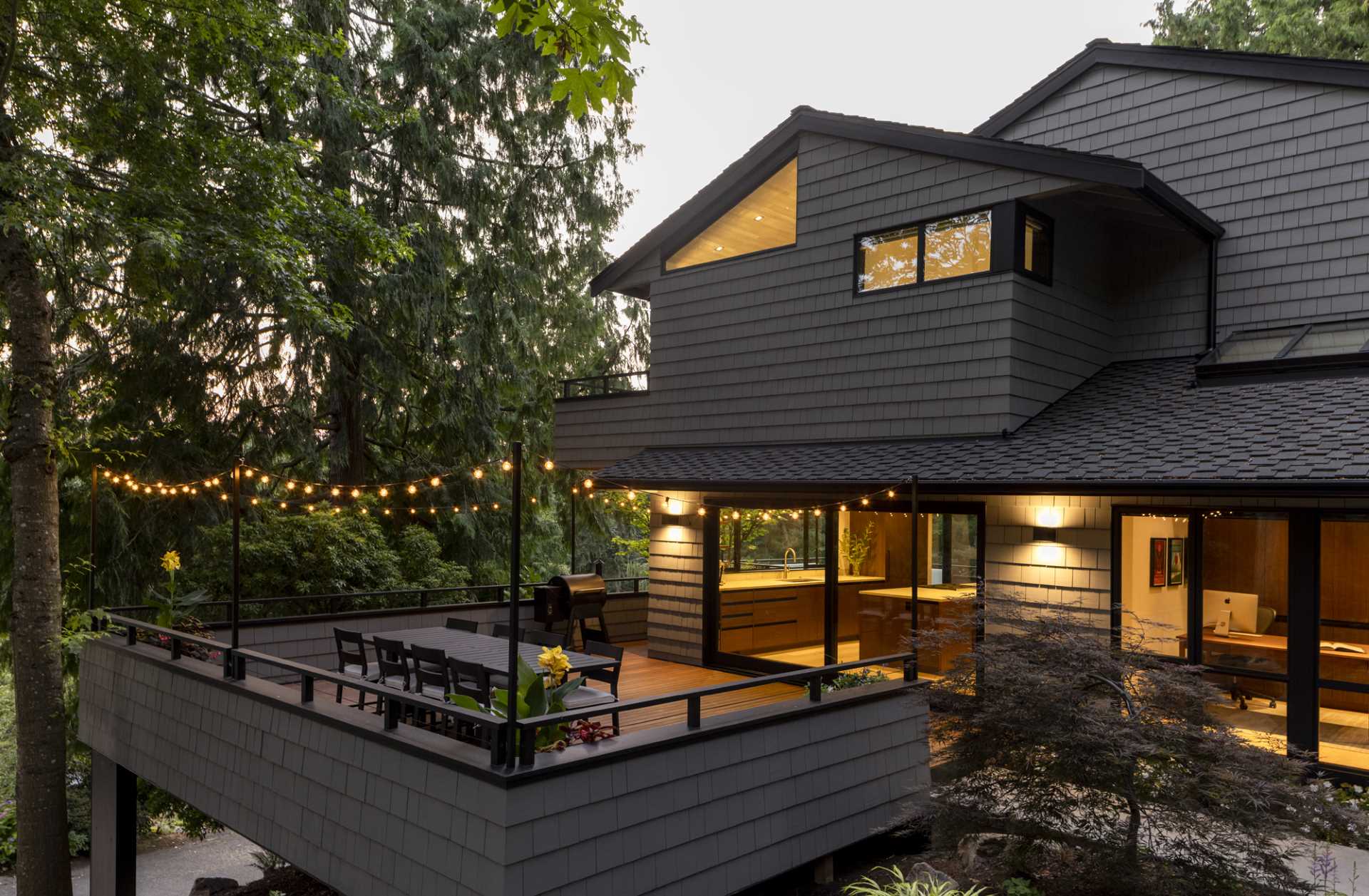 The contemporary remodel of a 1970s home included an updated exterior and interior.