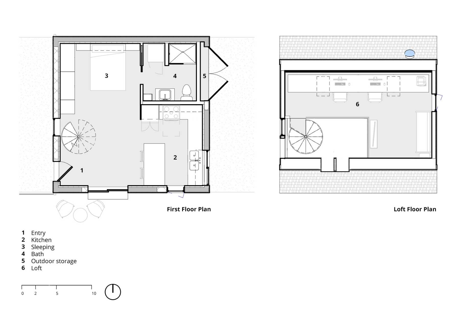 The floor plan for an ADU (accessory dwelling unit).