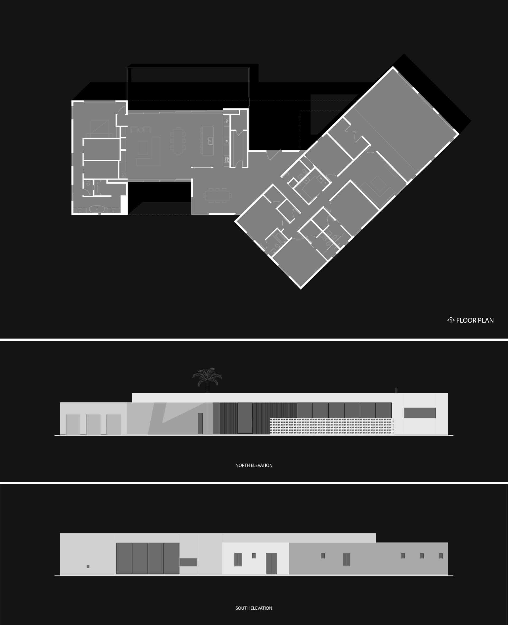 The architectural drawings of a modern home.