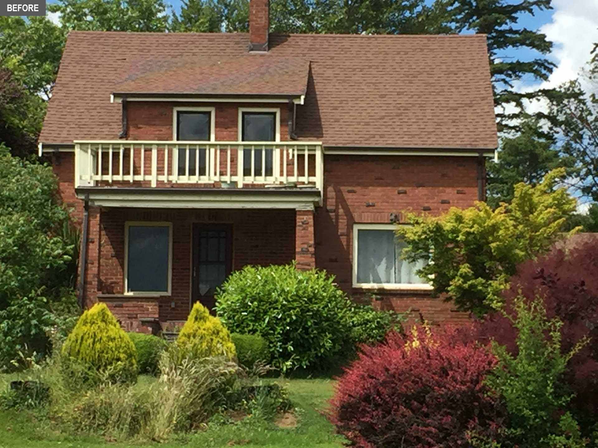 BEFORE - A 1930's brick farmhouse.