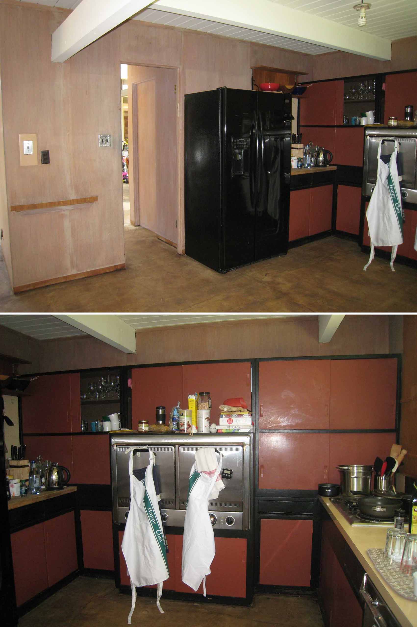 'Before' kitchen photo of an Eichler home.