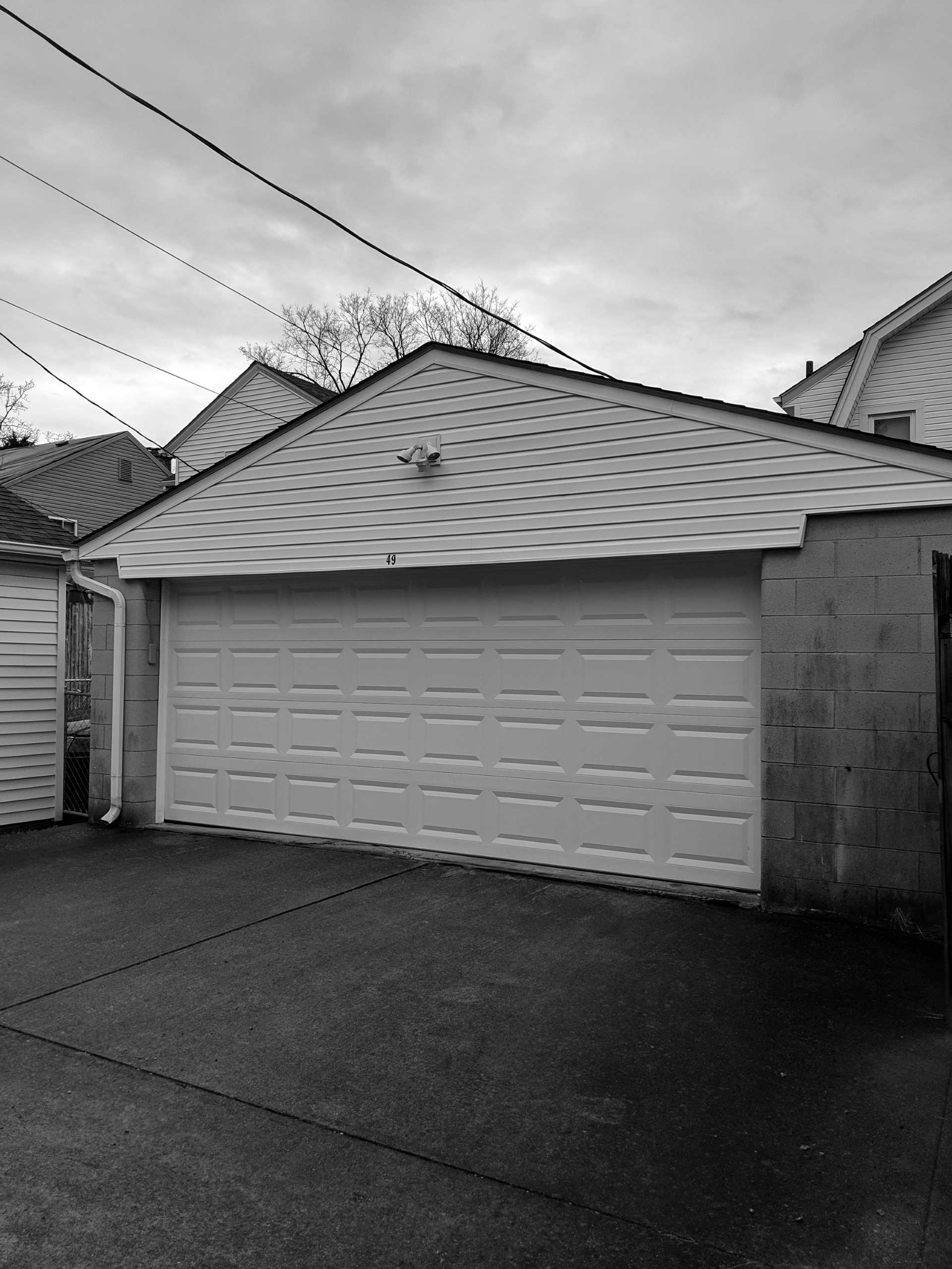 'Before' photos of a garage transformation.