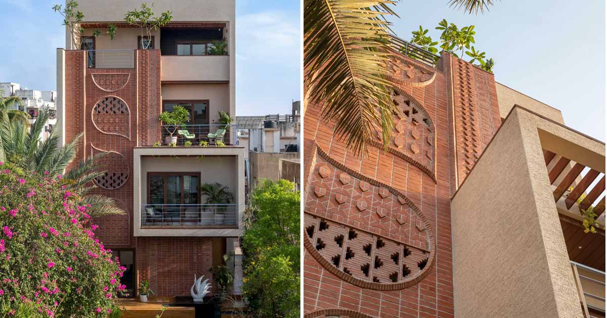 Creative Patterned Designs Cover The Facade Of This Brick House