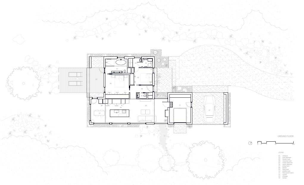 The floor plan of a modern home.