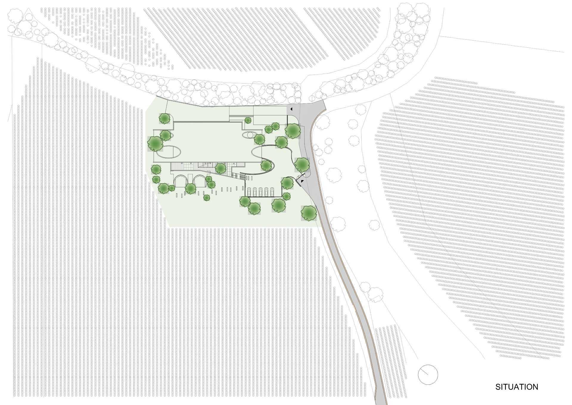 The site plan of a modern winery.